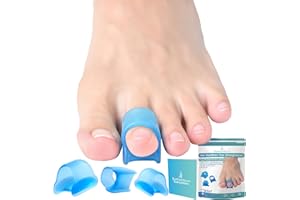 Byehambuni Hammer Toe Straightener - Hammer Toe Corrector for Women and Men - Lifts Toe Tip, Soothes Corn - Toe Straighteners for Curled Toes - 3 Size S/M/L, Blue
