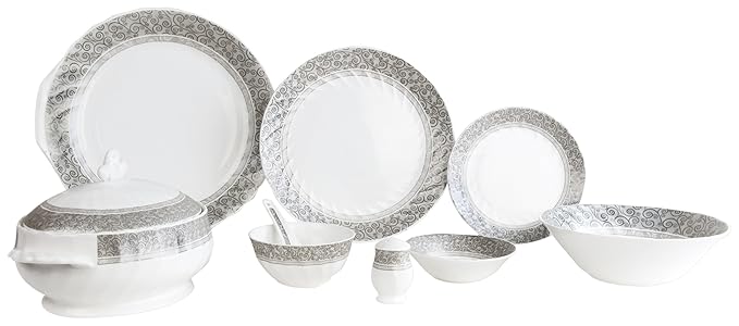 Clay Craft Karina Super S301 Bone China Dinnerware Set, 38-Pieces, Multicolor
