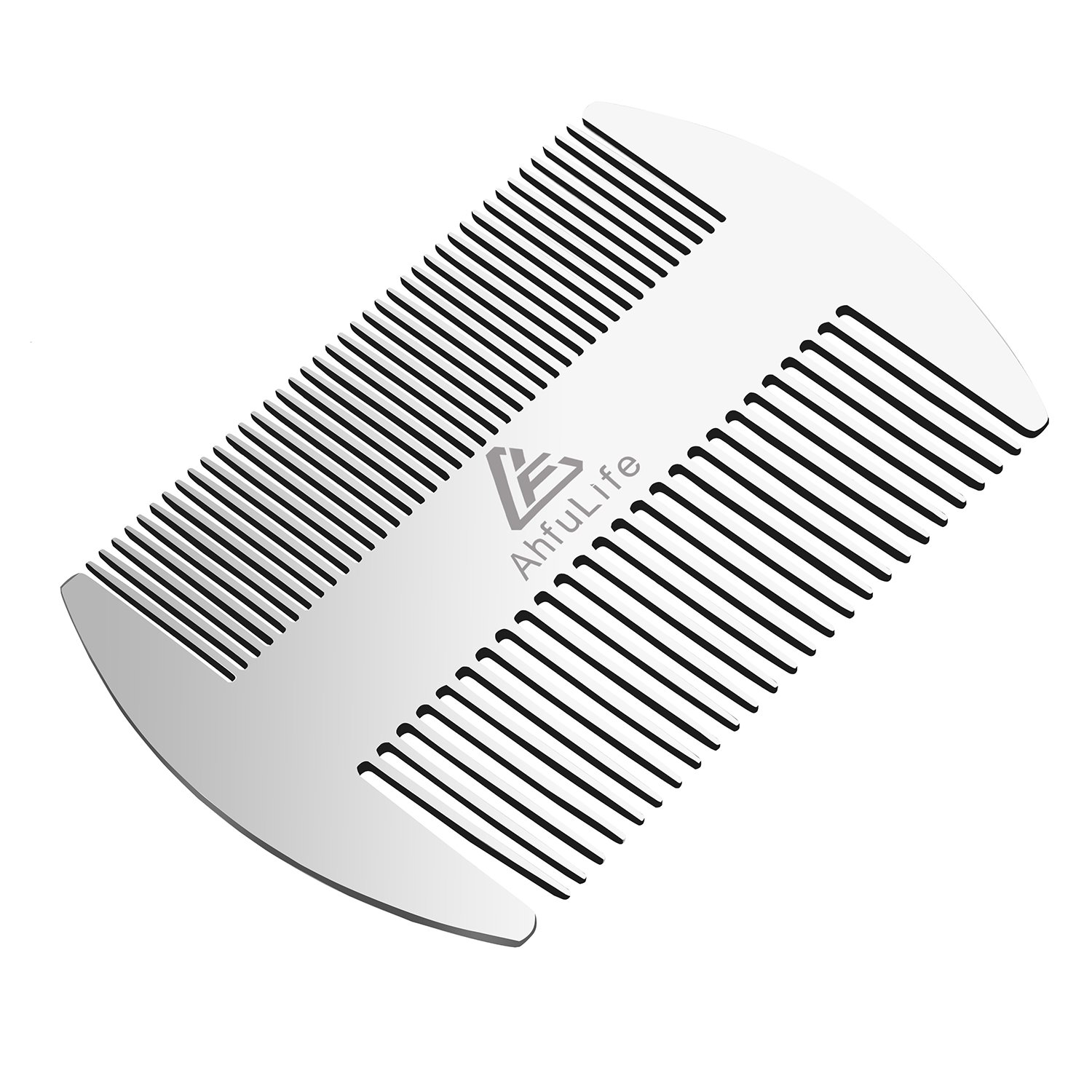 Metal Hair&Beard Comb - AhfuLife EDC Credit Card Size Comb Perfect for Wallet and Pocket - Anti-Static Dual Action Hairbrush