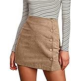 IDEALSANXUN Corduroy Skirt Women Fall Winter High Waisted Short Pencil Bodycon Vintage Cute Mini Skirts