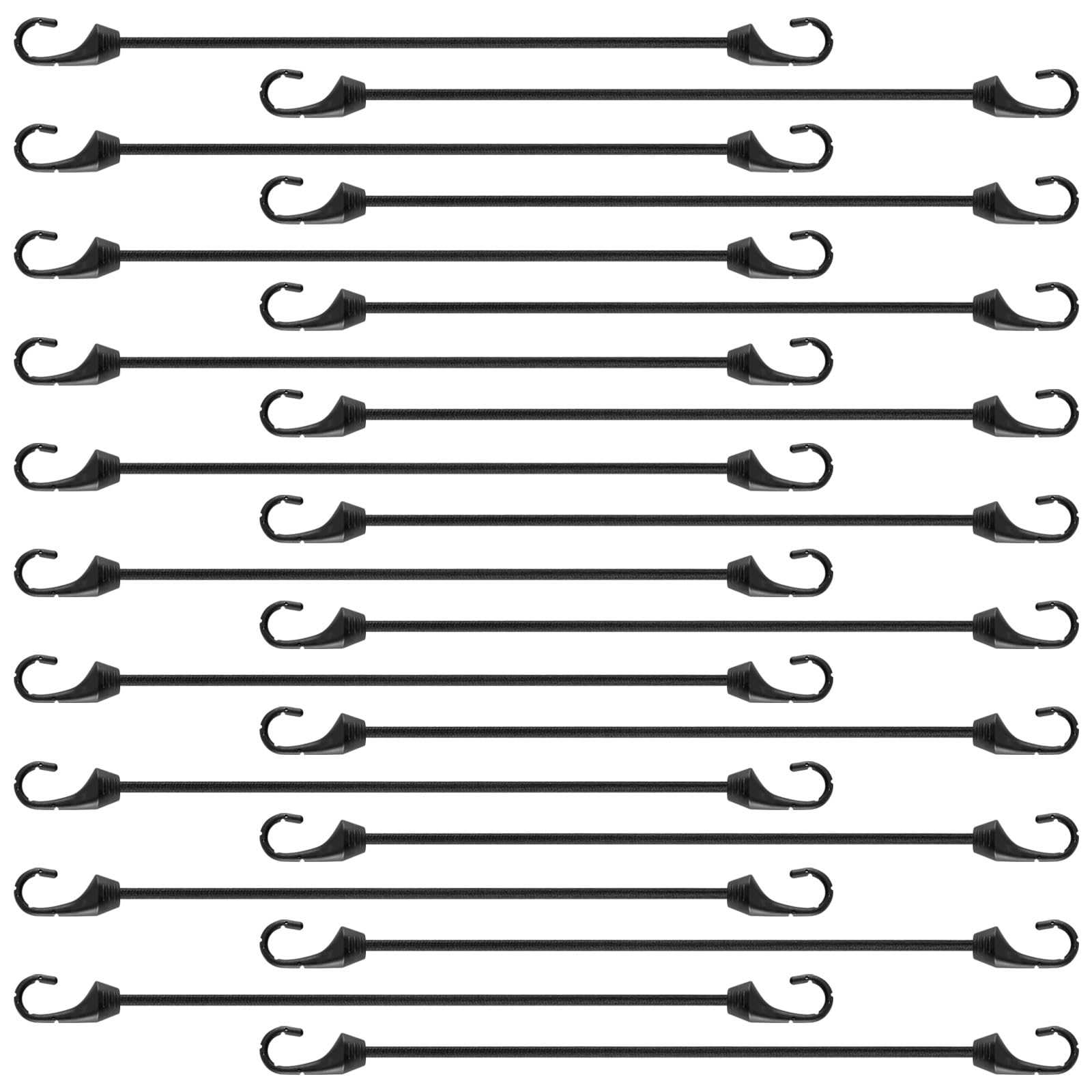 Bungee Cords With Hooks 12 Inch, 20 PCS Short Bungee Cords With Hooks, Bungee Straps With UV Resistant, 5 MM Diameter Elastic Straps With Hooks for Basic Securing