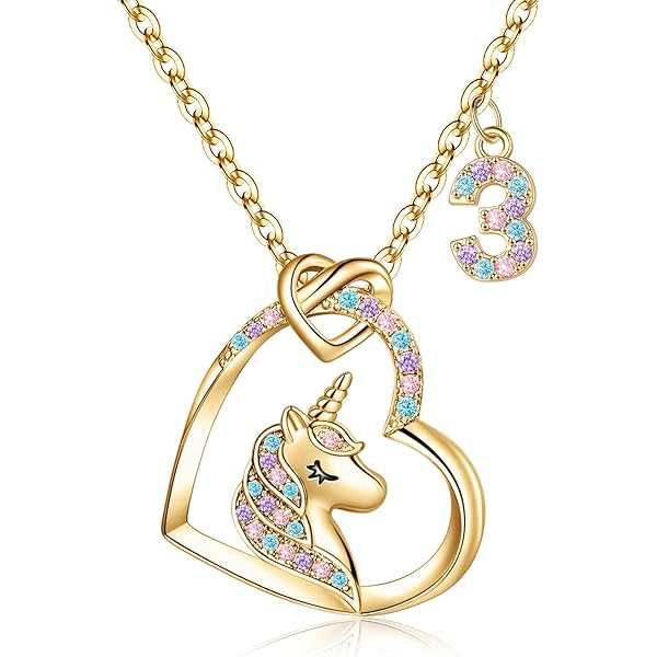 thumbnail image 2 of Glass Air Fryer Unicorn Necklace For Girls 3-12 Years - Birthday Christmas Gift For Daughter Granddaughter Niece Unicorn Gifts 2 of 13