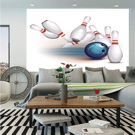 Amazon Com Bowling Party Decorations Removable Wall Mural Thrown
