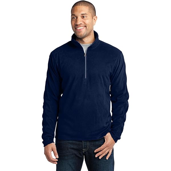 Port Authority Fleece 1/4-Zip Pullover Black at Amazon Men's