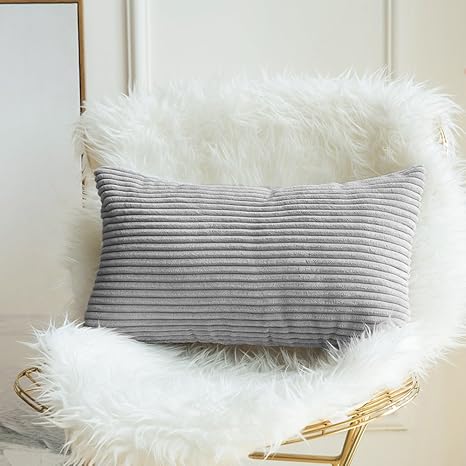 MIULEE Kordsamt Zierkissenbezug ohne Füllung-Zierkissenhülle Dekorative Kissenbezug Dekokissen Kissenhülle mit Verstecktem Re