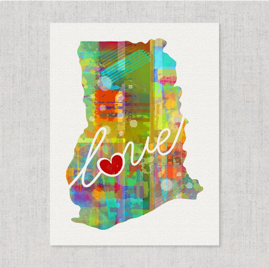 Ghana Love - An Unframed Watercolor-Style Wall Art Print/Poster on Fine Art Paper