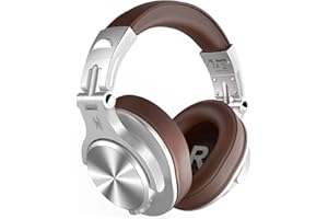 OneOdio A70 Bluetooth Over Ear Headphones, Wireless Headphones w/ 72H Playtime, Hi-Res, 3.5mm/6.35mm Wired Audio Jack for Studio Monitor & Mixing DJ E-Guitar AMP, Computer Laptop PC Tablet - Silver