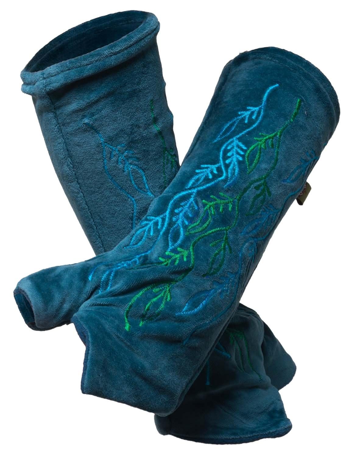 Vishes bestickte Handstulpen aus Samt alternative Bekleidung