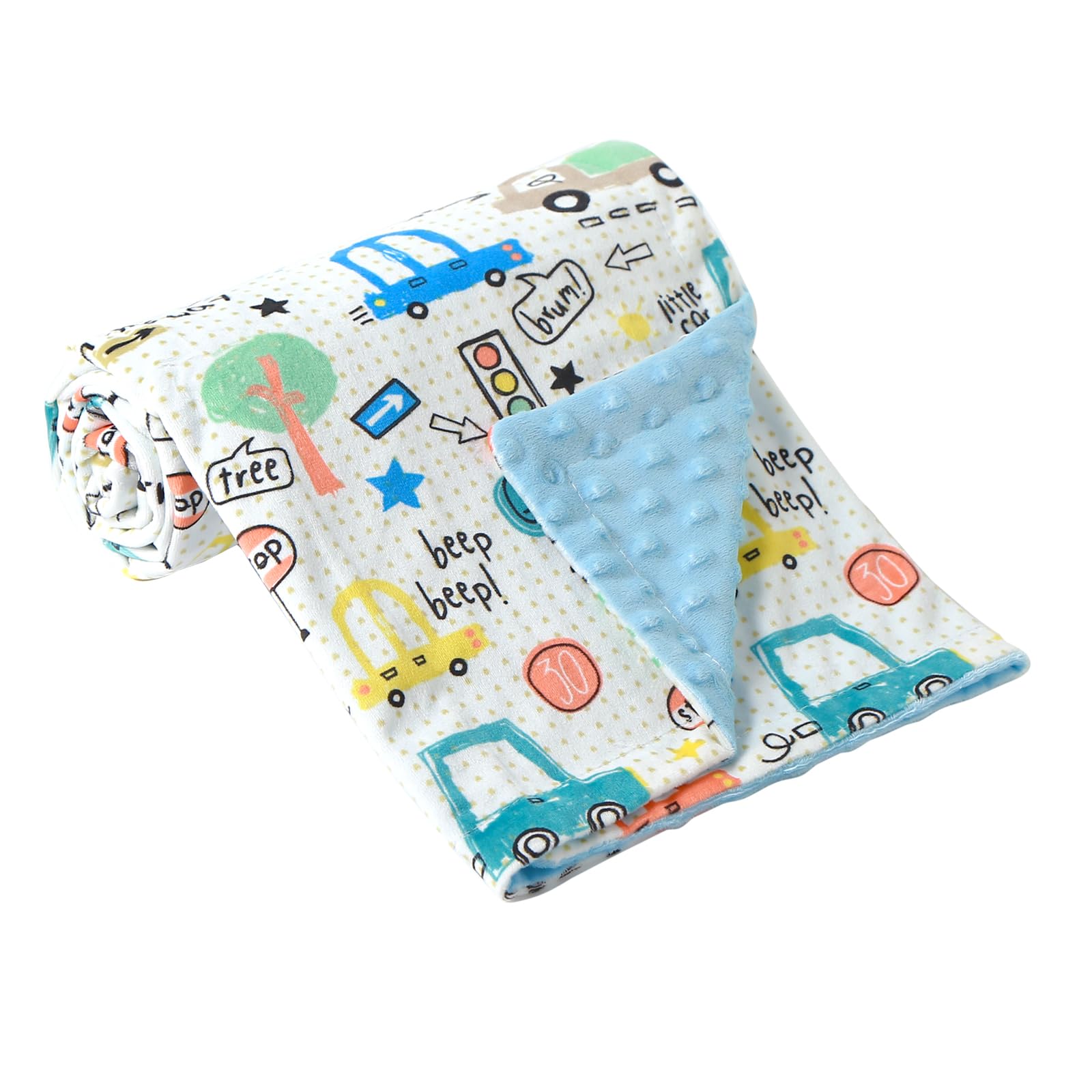 iEvolve Baby Blanket Ultra Soft Double Layer with Dotted Backing Receiving Blankets Toddler Baby Nursery Bed Blankets Shower Gifts(CA,110 * 150cm)