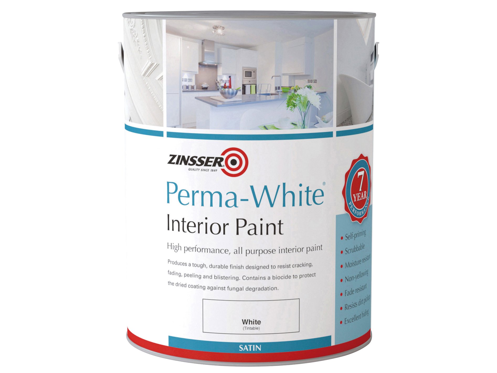 Zinsser Perma - White Satin 2.5 Litre White