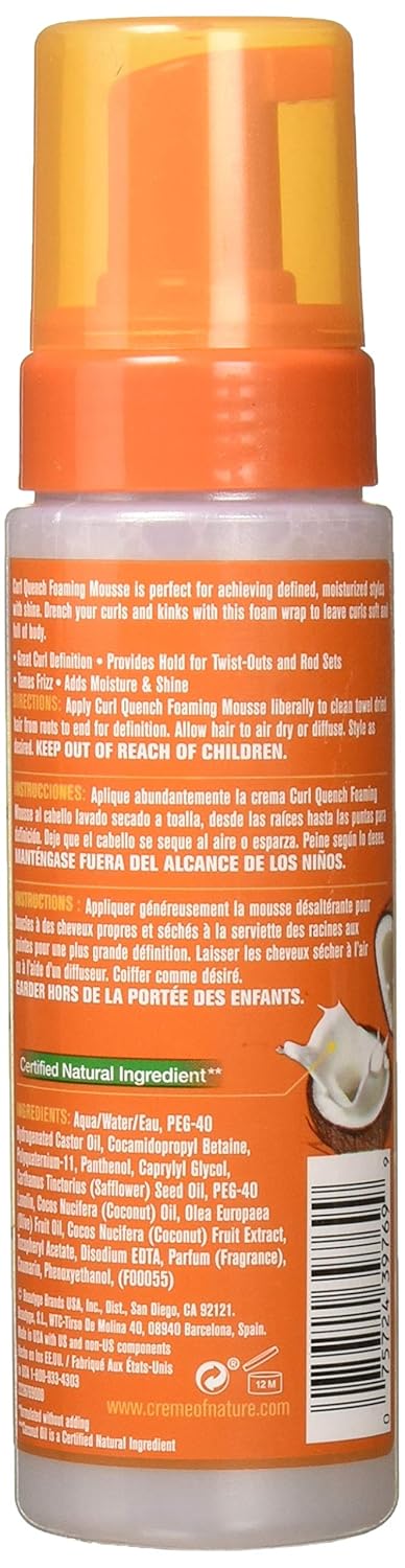 Creme Of Nature Coconut Milk Curl Quench Foaming Mousse 7 Ounce (207ml) : Beauty