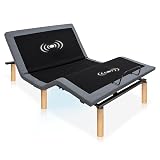 Hedva Adjustable Bed Frame with Massage Motors, 4 USB Ports, LED Light, 5-Minute Assembly, Multiple Preset Positions for Ultimate Comfort, Wireless Remote Control Adjustable Bed (Natural, Full)