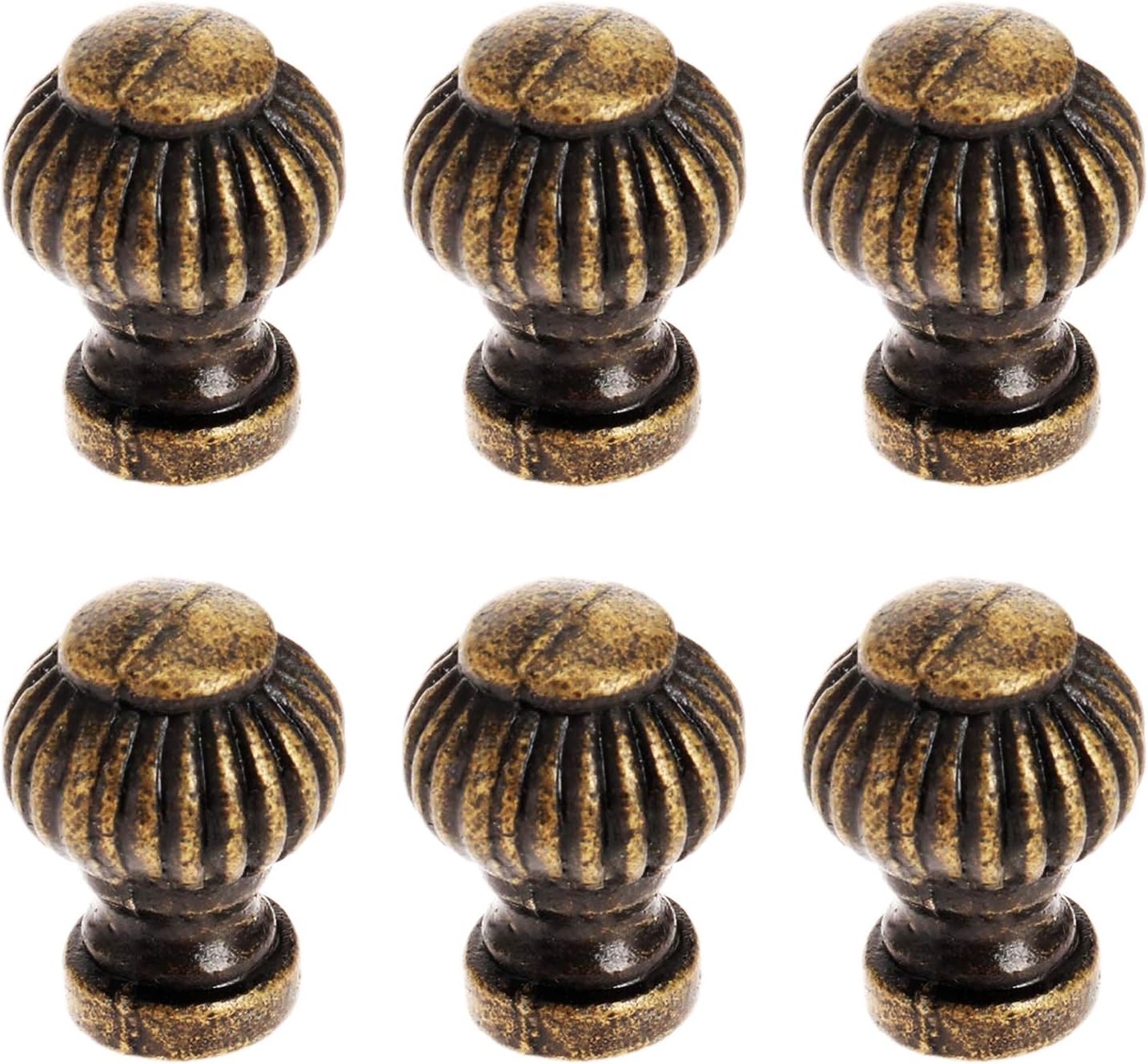 dophee 6Pcs Round Cabinet Knobs, Pumpkin Pattern Drawer Pulls Handles with Screws for Furniture Kitchen Cupboard Dressers Closet Wardrobe, 14x19mm/0.55" x 0.75"