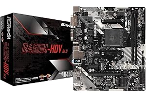 ASRock B450M-HDV R4.0 AM4 AMD Promontory B450 SATA 6Gb/s Micro ATX AMD Motherboard