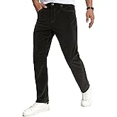 TEGIAS Men's Corduroy Pants Fashion Slim Casual Dress Pants