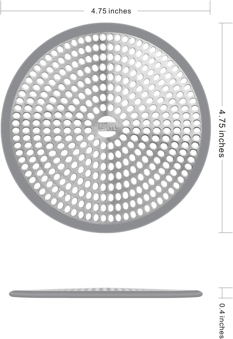 LEKEYE Shower Drain Hair Catcher/Strainer/Stainless Steel and Silicone: Home & Kitchen