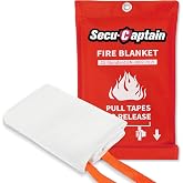 SecuCaptain Emergency Fire Blanket for Home and Kitchen - 40"x40" Flame Suppression Fiberglass Fire Blankets for House Camping Car Warehouse Office Emergency Survival Safety