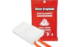 SecuCaptain Emergency Fire Blanket for Home and Kitchen - 40"x40" Flame Suppression Fiberglass Fire Blankets for House Camping Car Warehouse Office Emergency Survival Safety
