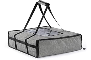 WISEPRO Pizza Delivery Bag, 20.5" X 20.5" X 5.9" Insulated Food Delivery Bag, Thermal Pizza Carrier Bag for Restaurants, Part