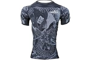 Gruff Combat BJJ Rash Guards Grappling MMA Jiu Jitsu No Gi UFC Shirt Fight Wear, Short Sleeves
