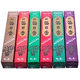 Morning Star Sandlewood Scent Japanese Incense Sticks, 6 Box of 50 Sticks (Sage, Sandalwood, Cedarwood, Musk, Frankincense and Myrrh)