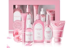 Feminine Intimate Care Kit,5 Pcs Rose Gentle Daily Intimate Set with Feminine Intimate Wash,Serum,Gel,Lotion,Spray,Cleansing 