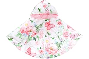CARUILI Toddler Car Seat Poncho, Winter Carseat Cover for Baby Girl, Warm Kids Hooded Poncho Coat, Soft & Comfortable Car Sea