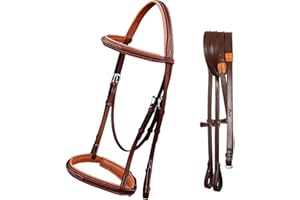Exion Comfort Lined Crown Piece Designer Fancy Stitched Square Raised Browband and Both Side Adjustable Buckle Noseband Jumpi