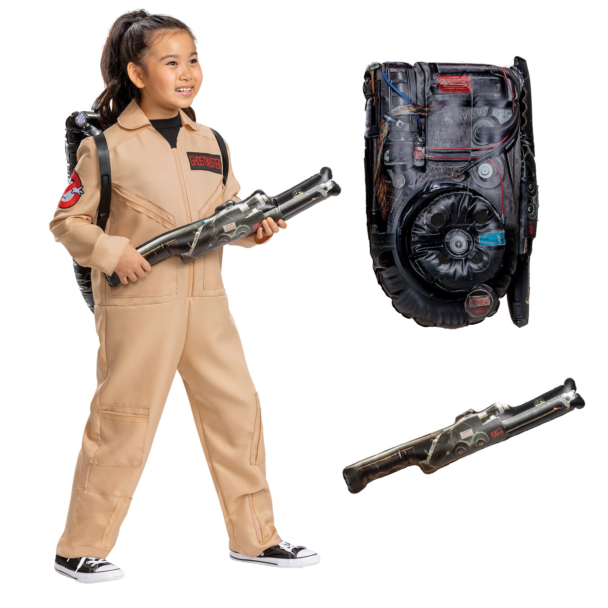 Disguise Official Deluxe Ghostbusters Costume Kids includes Proton Pack Backpack, Ghostbusters Fancy Dress Up Ghost Buster Outfit for Children World Book Day Costumes for Boys 7-8 Years