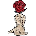 Woman Rose with Thorns Patch Embroidered Applique Iron On Sew On Emblem