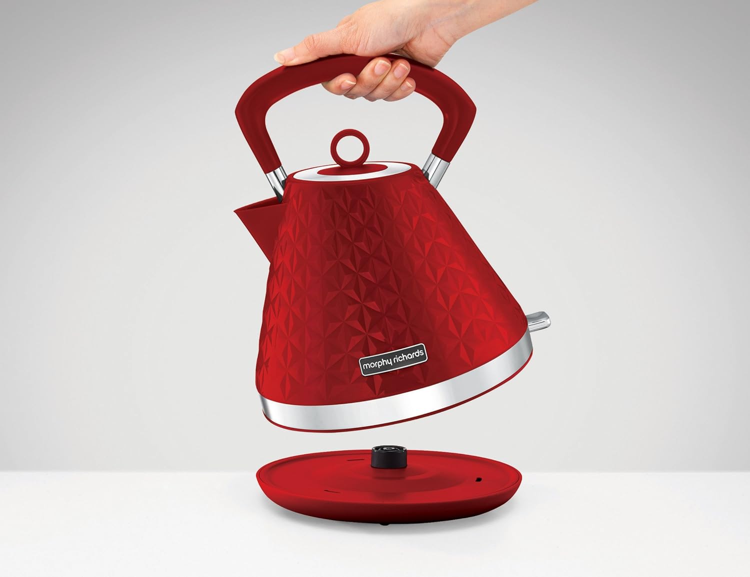 Morphy Richards 1.5L Vector Pyramid & Traditional Kettle Red - 108133