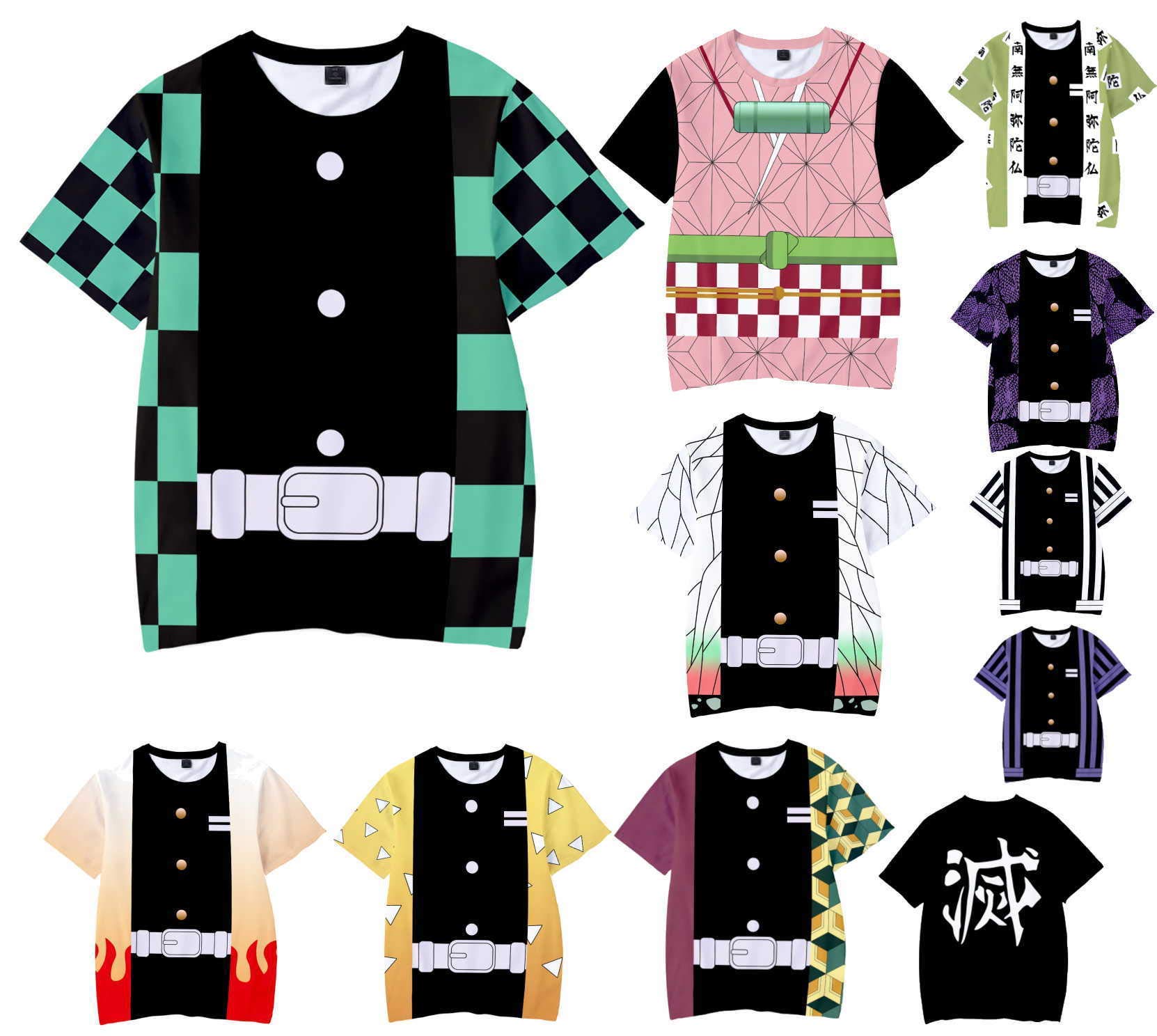 Demon Slayer Abbey Road Manga T-Shirt - Tanjiro Nezuko Zenitsu Inosuke, Adult Men's Black Tee