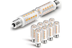 Xyanmc E12 Dimmable 15 Watt-40 Watt Himalayan Salt Lamp Bulbs Equivalent, C7 T20 4W 400lm AC120V Rock Salt Night Light Bulbs with E12 Base for Salt Lamps, 2700k Warm White,8Pack