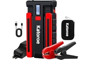 KATOROE Car Battery Jump Starter, 4000A Jump Starter Battery Pack (10.0L Gas/8.0L Diesel), 12V Jump Box Portable Car Jumper Starter with 70 Starts, 3 Modes Flashlight, Power Bank Funciton
