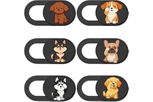 PRESSINART 6Pcs 6 Styles Cute Camera Cover Slide Laptop Camera Cover Dog Design Privacy Guard Webcam Protector for Laptop Des