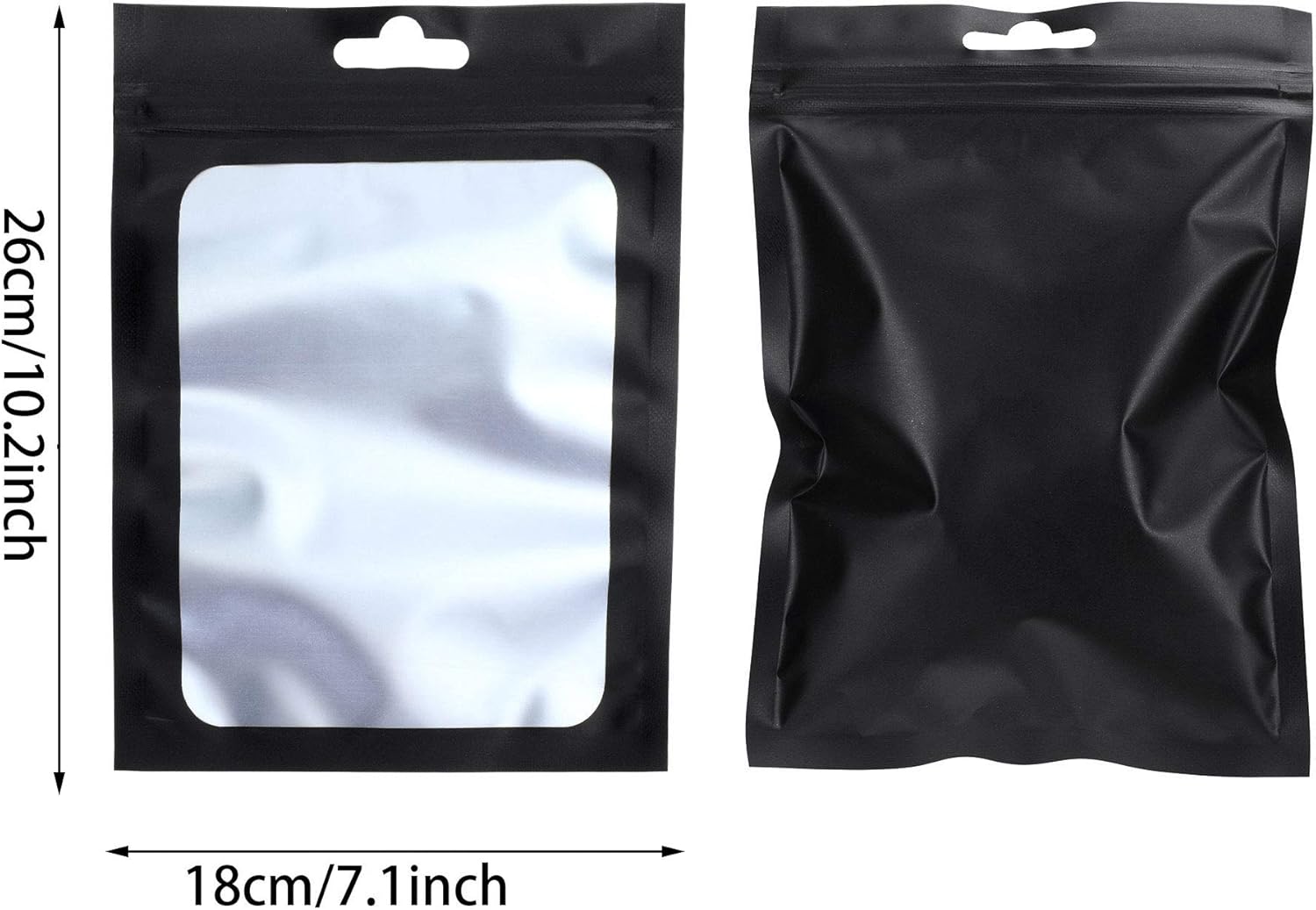100 Pieces Resealable Polyester Film Food Storage Bags with Clear Window Coffee Beans Packaging Pouch for Food Self Sealing Storage Supplies (Black - Image 3