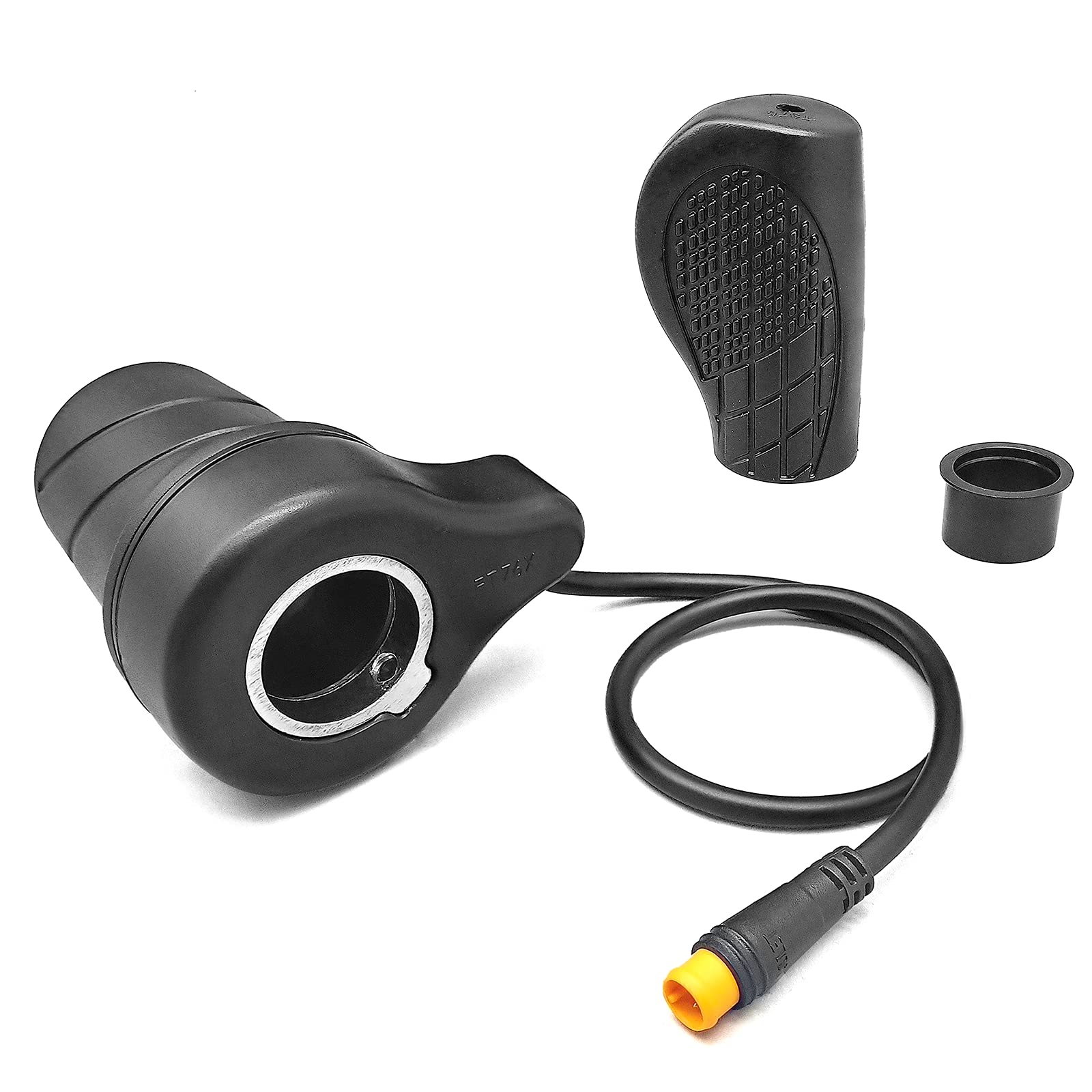 HUDAMZKY Ebike Twist Throttle 48V WUXING 76X Left Hand E bike Half Throttle Compatible 12V-72V Electric Bicycle Scooter Accessories (76X Left Waterproof Plug)