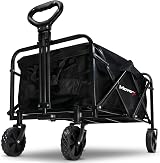 MoverX 70L Festival Trolley, Folding Cart with Wide Wheels, Black