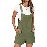 ANRABESS Women's Short Overalls Summer Adjustable Strap Loose Fit Bib Shortalls Rompers Spring Travel Vacation Clothes