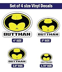 4-Piece 4 Sizes Buttman Vinyl Decal Set