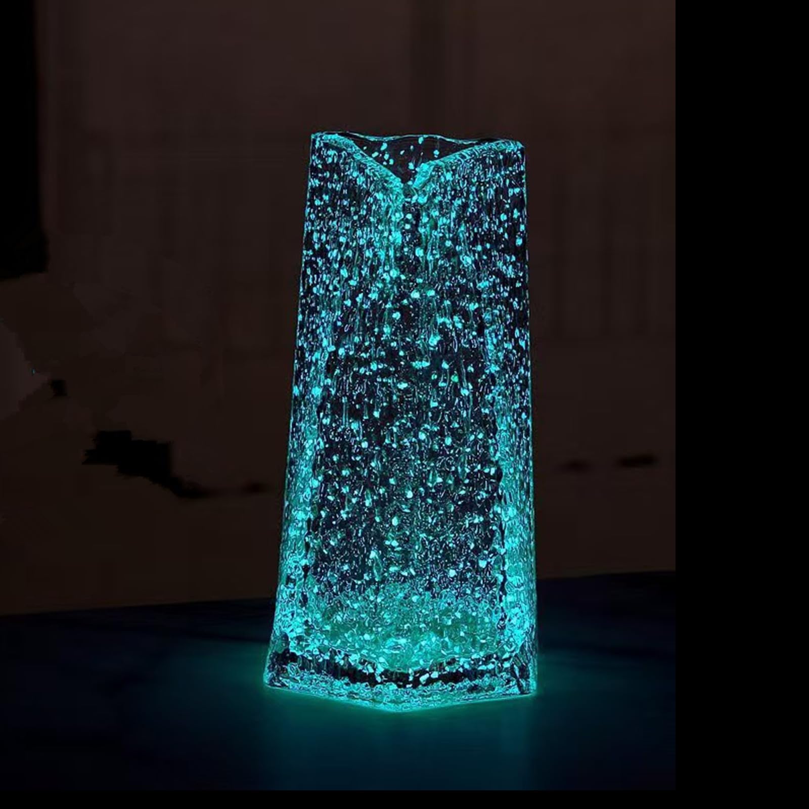 Radefasun Triangle Vases Luminous Handmade Glass Flower Vase Desktop Ornaments Propagation Station Plant Holder for Home Wedding Decor (M, Triangle)