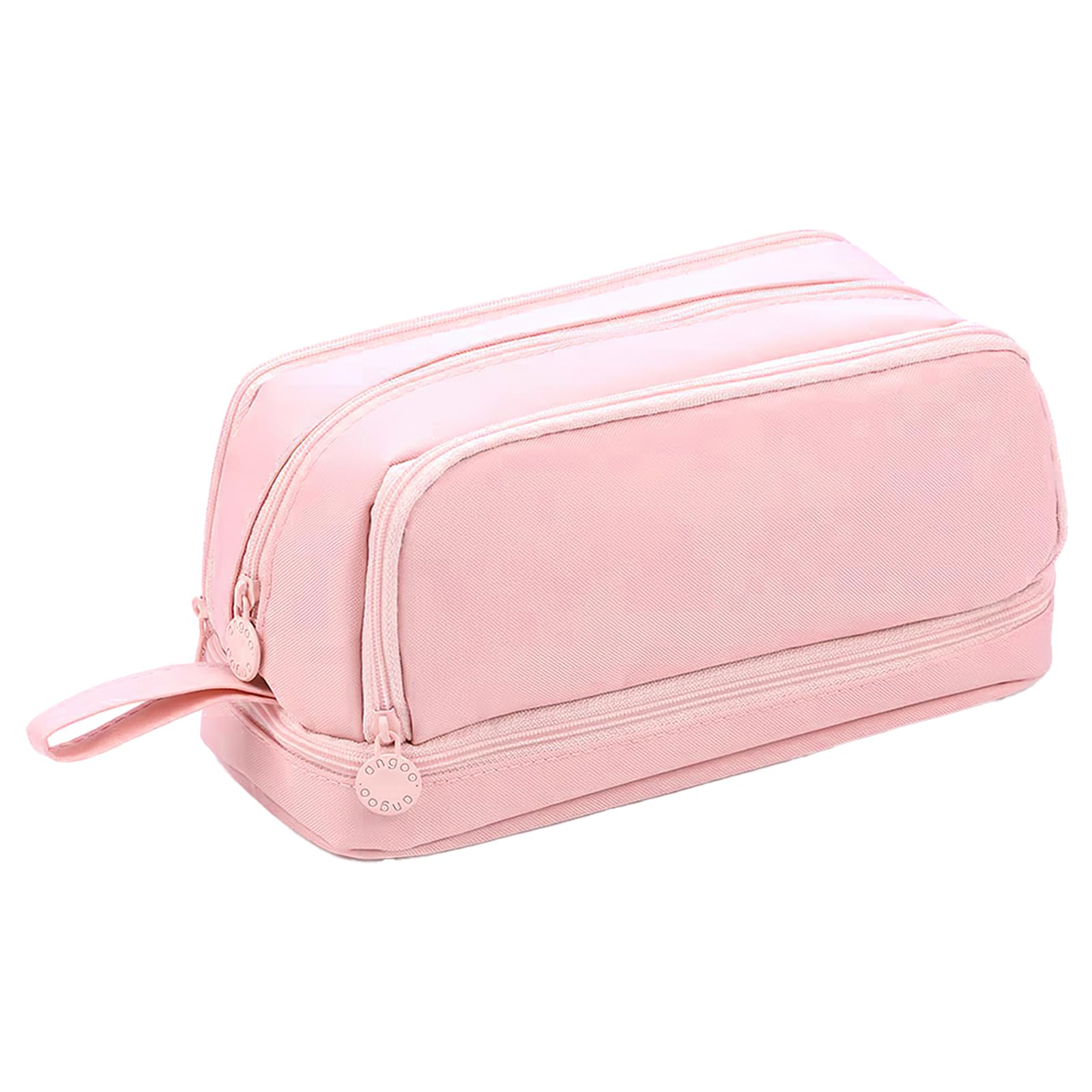 Kunoli Special Pencil Case, Large Capacity Angoo Pencil Case with Compartments, Cute Aesthetic Pencil Cases for Women Girls Secondary School Supplies (Pink)
