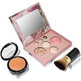 LAURA GELLER NEW YORK Baked Starter Kit - Full Coverage: Double Take Powder Foundation + Best of the Best Face Palette + Retractable Angled Kabuki Brush (06 Tan)