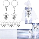 Nosiny 108 Pieces Funeral Favors Thank You Set Includes 36 Angel Keychains 36 Organza Bags 36 Miss Me But Let Me Go Prayer Cards Angel Charm Guest Gift for Celebration of Life Funeral Memorial Party