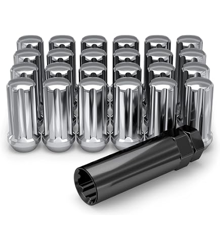 24x 1.8 Tall Black 14x1.5 Conical Lug Nut Fit Armada Titan XD QX56 QX80