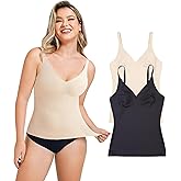 LODAY Compression Tank Tops for Women Tummy Control Shapewear Seamless Body Shaper Workout V-Neck Camisole Cami Tops