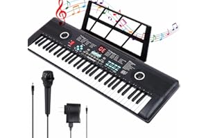 SEMART Keyboard Piano 61 Key Music Electric Piano For Kids Beginner W/Dual Speaker Microphone Portable Digital Piano Birthday Christmas Gifts