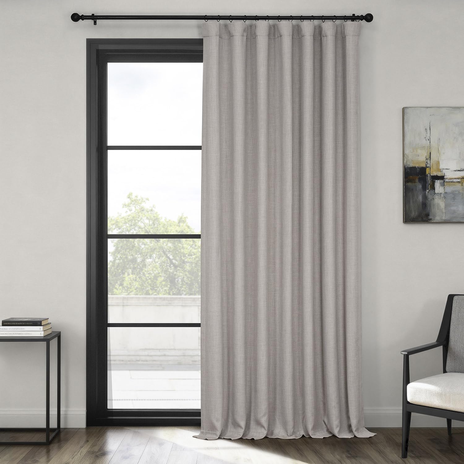 HPD Half Price Drapes BOCH-LN185-P Faux Darkening Curtains-96 Inches Long Extra Wide Luxury Linen Curtains for Bedroom & Living Room (1 Panel), 100W x 96L, Clay
