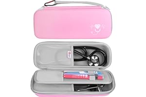 Opoway Stethoscope Carrying Case, Hard Stethoscope Case Compatible for 3M Littmann Classic III, Cardiology IV Diagnostic, MDF Acoustica Stethoscopes and Other Nurse Accessories (Pink)