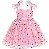 IMEKIS Toddler Baby Girl Birthday Princess Dress Shiny Confetti Boho Rainbow Cake Smash Photo Shoot Outfit for 1-6T
